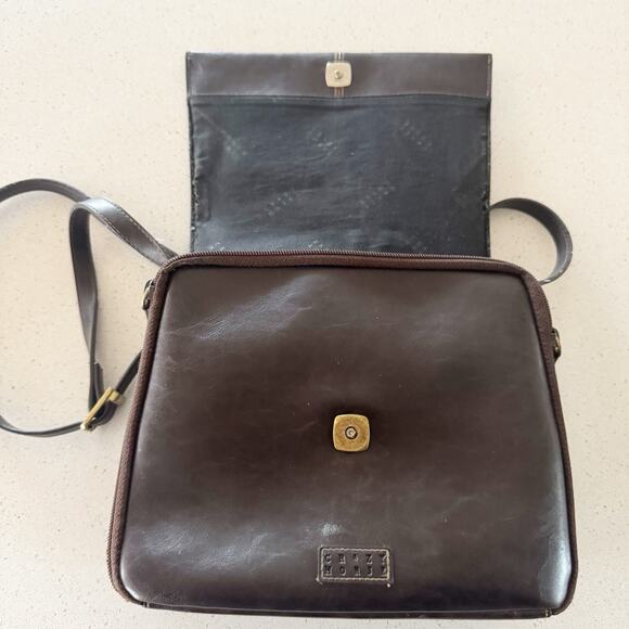Crazy Horse Womens Shoulder Bag Pocketbook Dark Brown - Picture 2 of 14